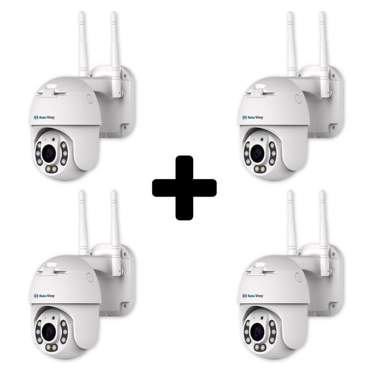 글로벌아이넷 로보뷰P2 4세트 홈 CCTV 홈캠 3.6mm 200만화소 실내외 IP카메라