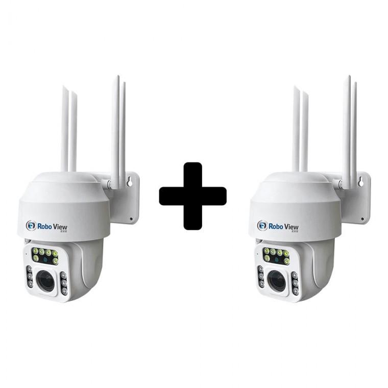 글로벌아이넷 로보뷰P3 2세트 홈 CCTV 홈캠 2.8mm-12mm 광학줌 QHD IP카메라