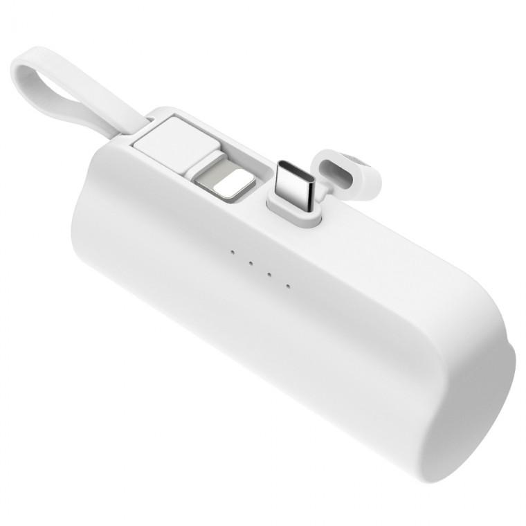 보조배터리 원통형 도킹형 일체형 5000mAh 미니보조배터리 C타입 도킹형  보조 케이블