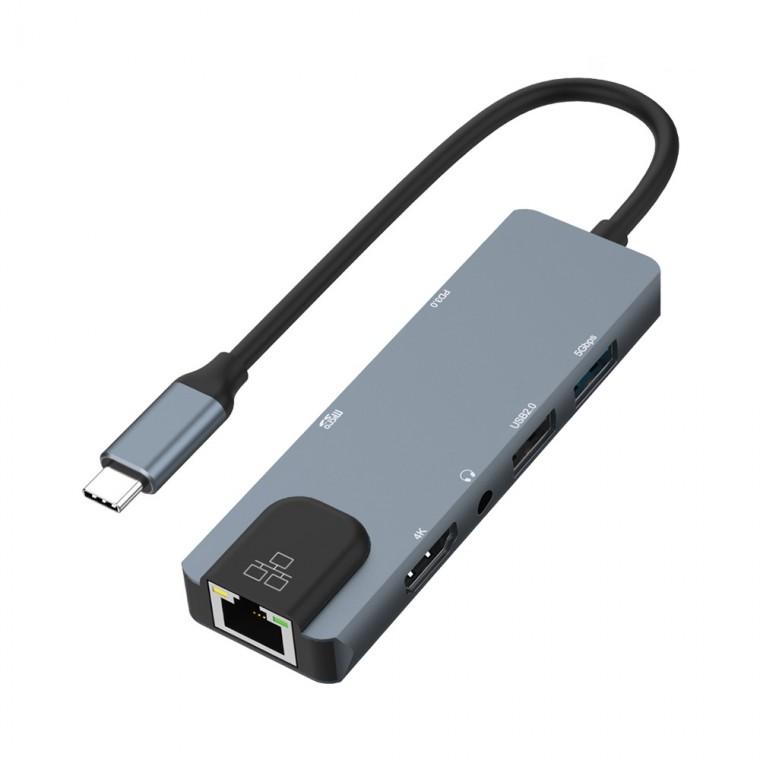 USB C타입 멀티 허브 7in1 TF 카드리더기 HDMI 랜카드 CT118