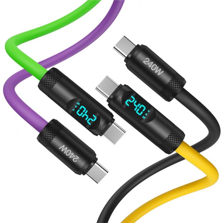 수피 PD PPS 240W C to C LED 전력표시 실리콘 초고속 충전 케이블 S82