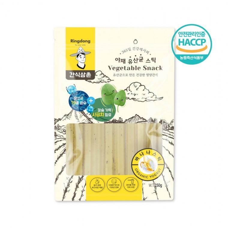 간식삼촌 야채유산균스틱 바나나맛 칼슘 시금치 유산균19종 150g