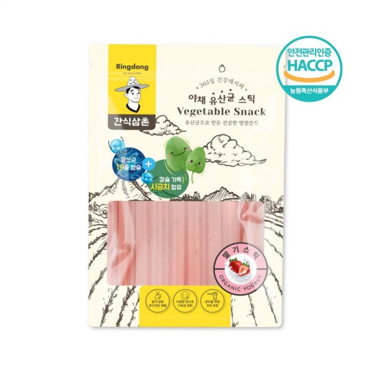 간식삼촌 야채유산균스틱 딸기맛 칼슘 시금치 유산균19종 150g