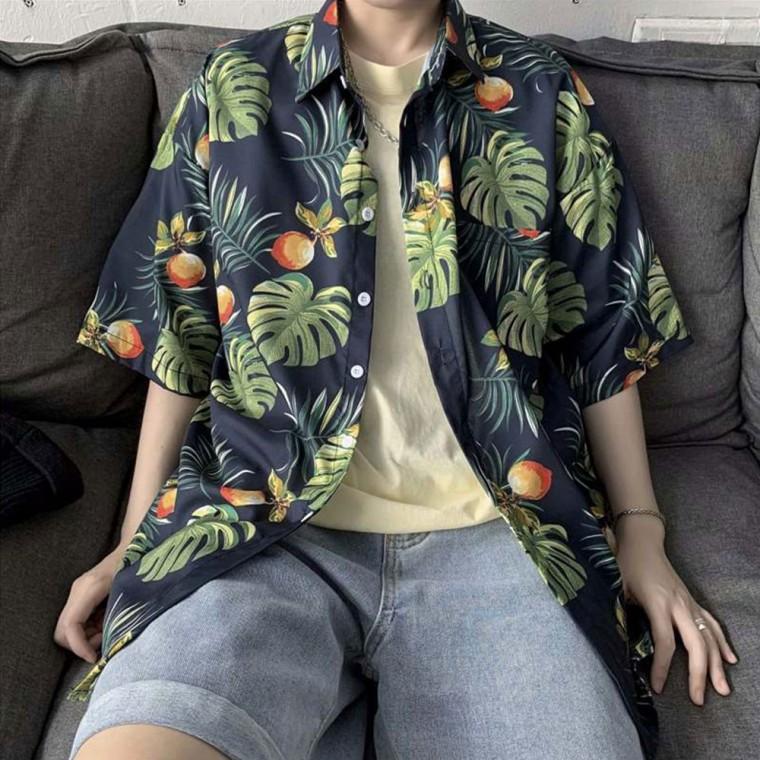 남성 휴양지 바캉스 하와이안 반팔 셔츠
