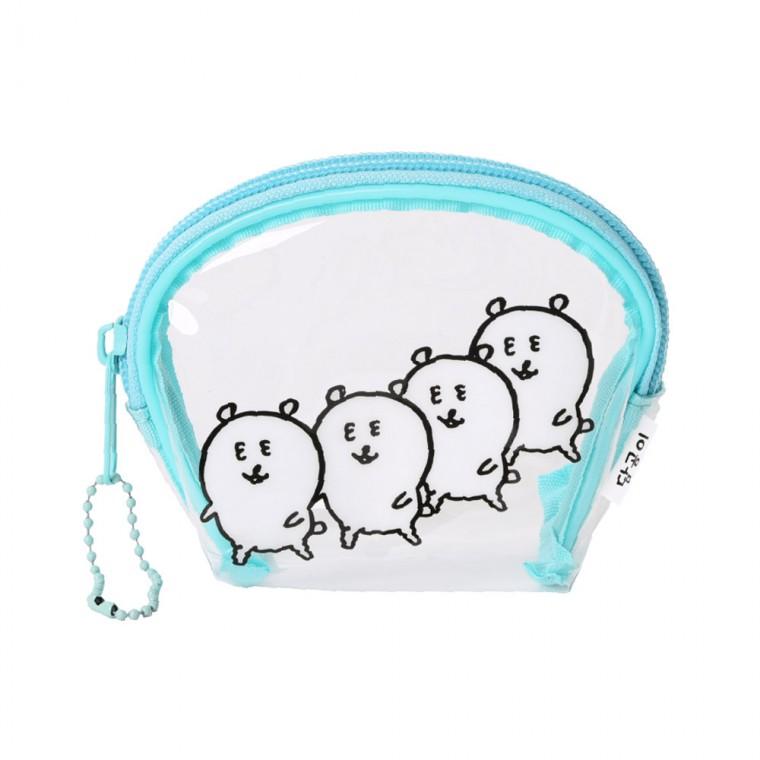 담곰이 민트 반원 투명 파우치
