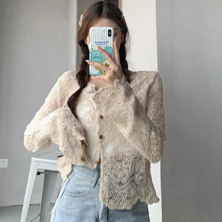 보헤미안 시스루 크로셰 가디건 2color