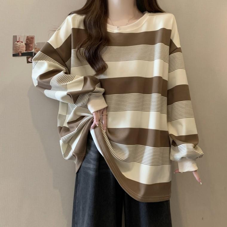 데일리 루즈 스트라이프 맨투맨