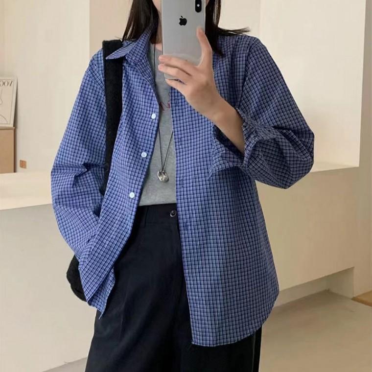 루즈핏 가을 포켓 체크셔츠 남방