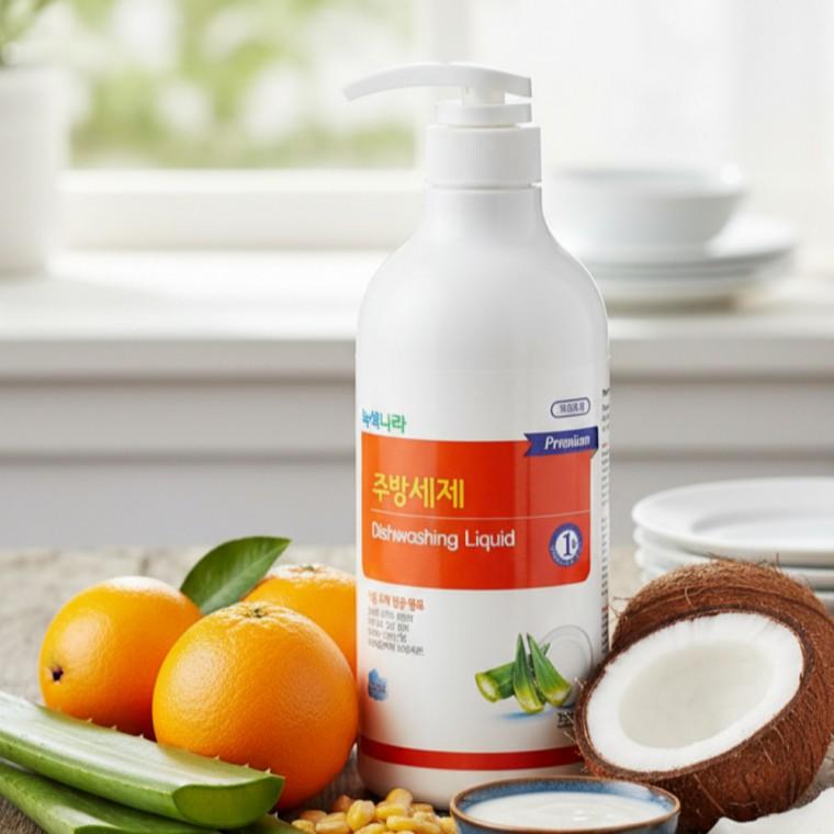 녹색나라 고농축 주방세제 750ml 자연유래성분 기름기제거 설거지 과일 야채 순한 세척제  안심 세제