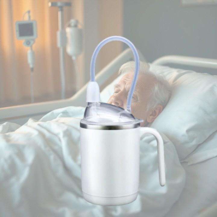 304 스텐 손잡이형 실리콘 빨대컵 450ml