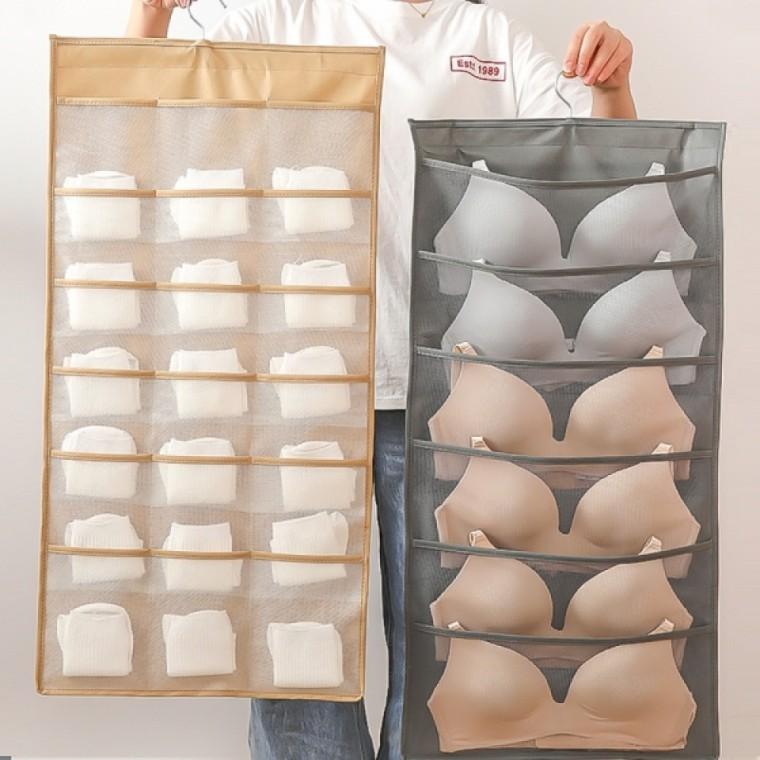 D 양면 속옷정리함 옷걸이형 칸막이 정리함 양말 브래지어 속옷 보관함 정