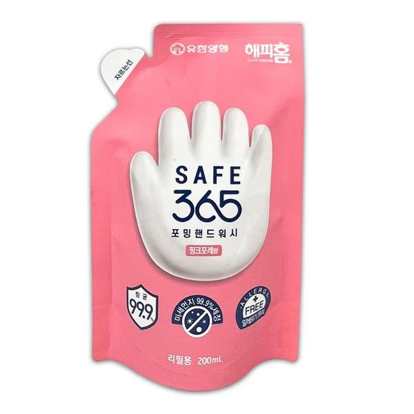 해피홈 세이프365 포밍핸드워시 핑크포레향 리필용 200mL -TJ 핸드워시 물비누 비누 핸드솝 버블핸드워시
