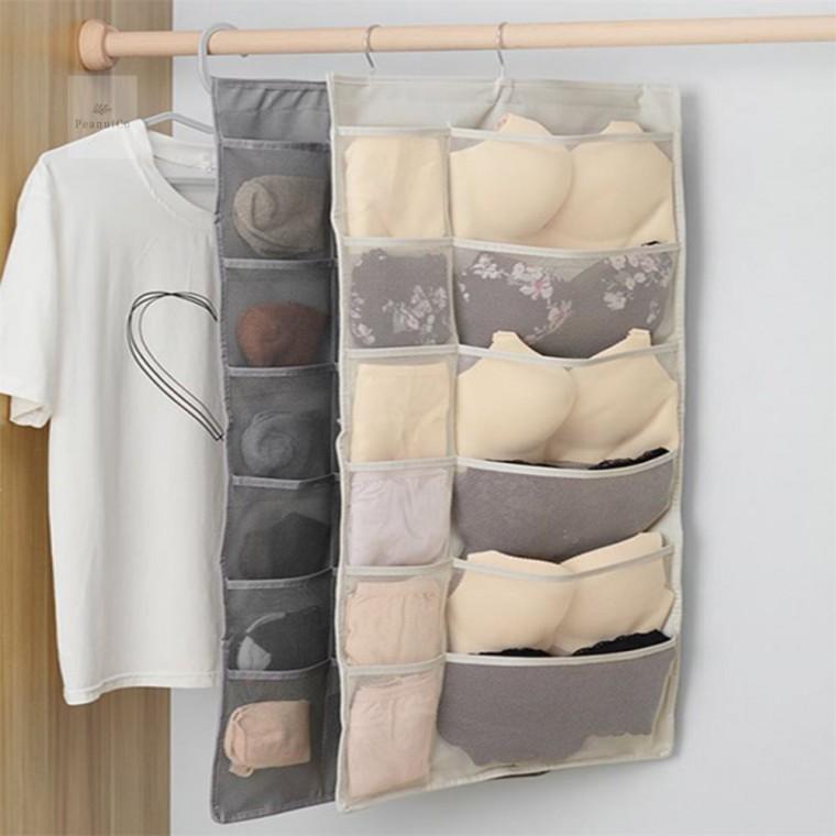 걸이형 양면 속옷정리함 속옷수납장 속옷정리함걸이부착형 칸막이속옷정리함