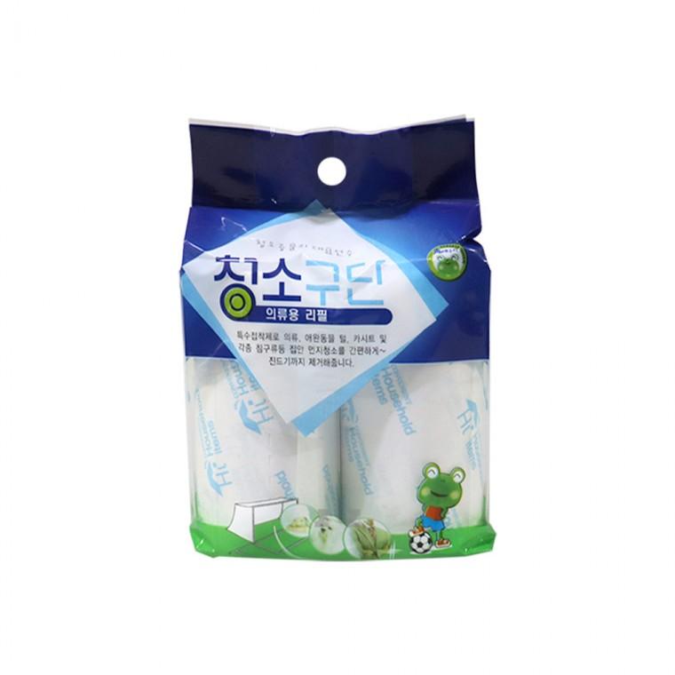 청소구단 의류용 리필 10mmx10m-TK/테이프 크리너/돌돌이/테이프클리너/먼지제거기/롤러/찍찍이/머리카락청