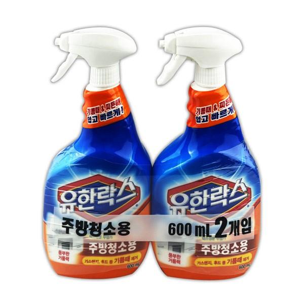 유한락스 주방청소용 600mL 2P -TJ 주방 주방청소 싱크대청소 씽크대청소 청소용품 유한락스