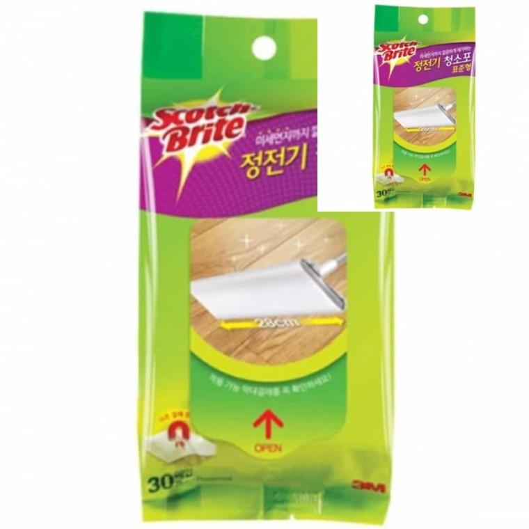3M 정전기 청소포 표준형 리필 28x21cm 30매입 박스 12개입 물청소포 바닥청소포 물걸레 원형물걸레청소포