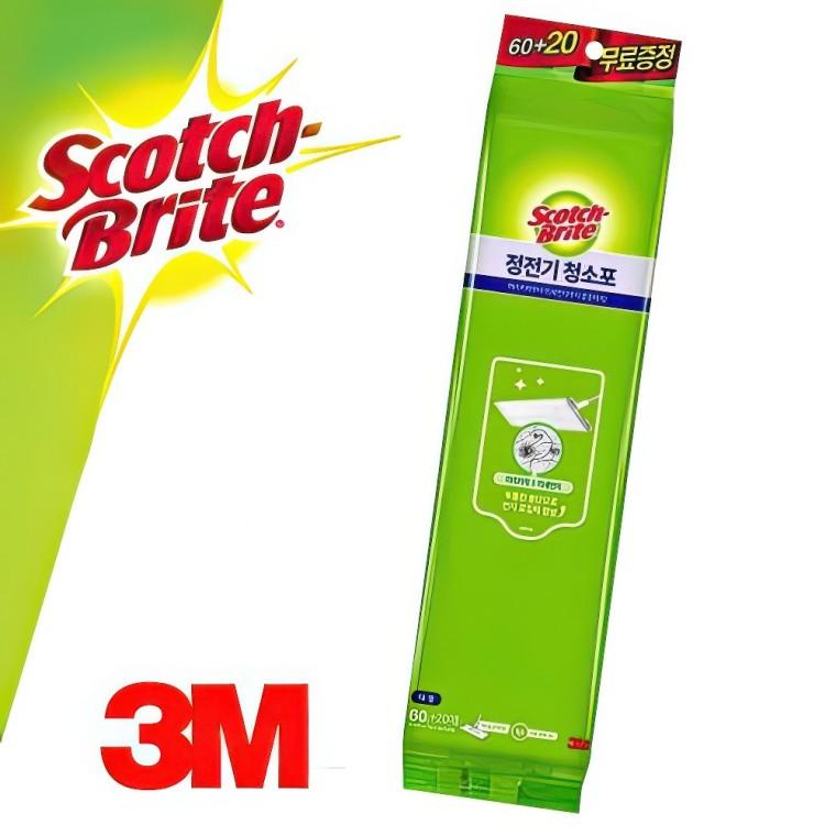3M 일회용 정전기 청소포 대형 청소물티슈 리필80매 거실청소 패드 바닥