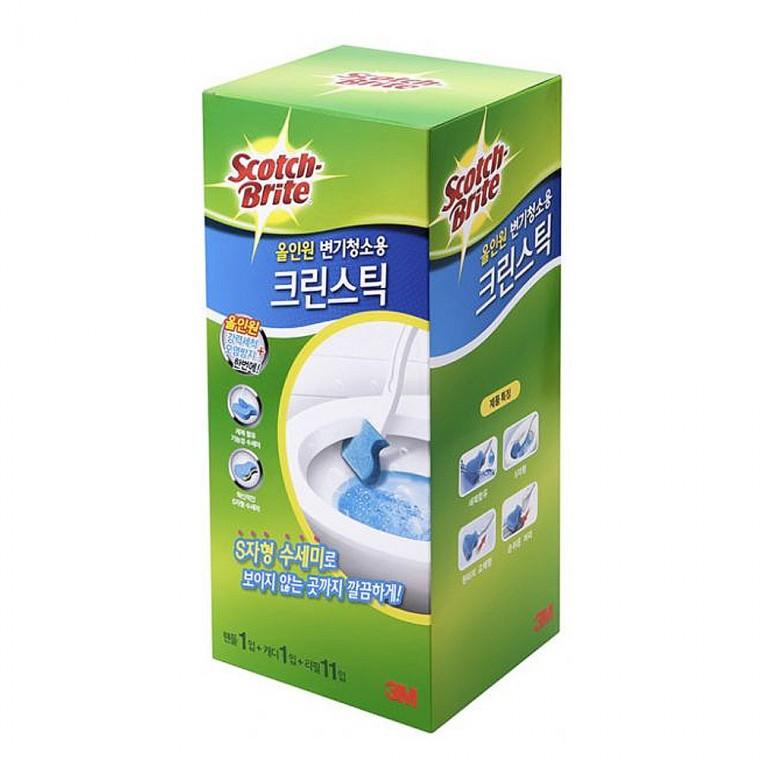 올인원 캐디 핸들 변기청소 크린스틱 청소용품 리필11입 세정제 변기청소용