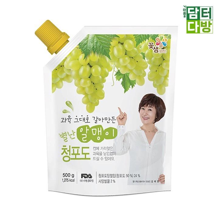 꽃샘 별난알맹이 청포도 파우치 500g
