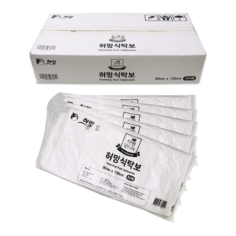 허밍 비닐 식탁보 90X130cm 평판 250매-H/위생식탁보/비닐식탁보/일회용비닐식탁보/식탁보밥상보/테이블보