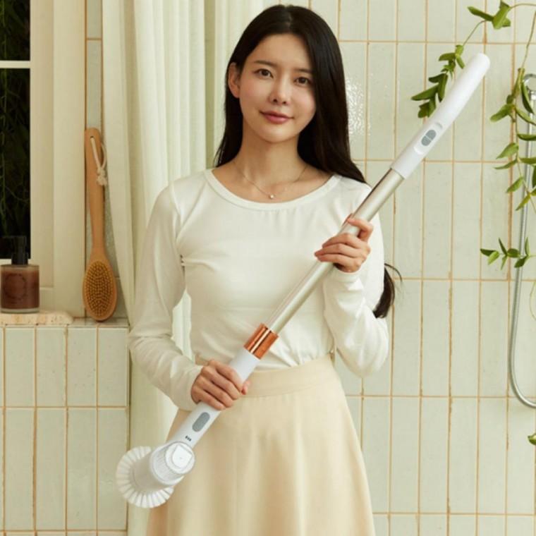 무선 욕실 화장실 청소기 세제 분사 청소솔 롤러 밀대