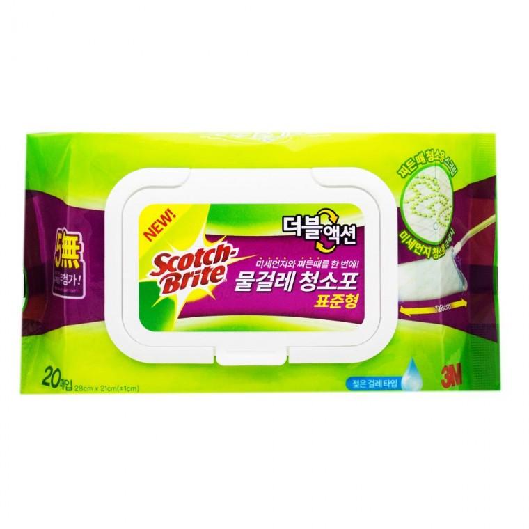 3M 더블액션 물결레 청소포 표준형 20매입 28x20cm