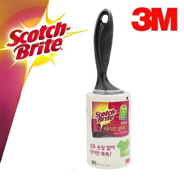 3M 의류전용 먼지 털 제거 테이프 롤 클리너 본품1 청소포 찍찍이 청소