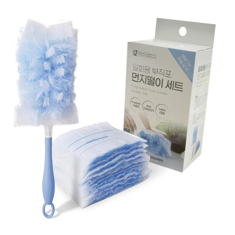 삼정 일회용 부직포 먼지 제거 청소 털이개 본품1리필10 청소솔 떨이