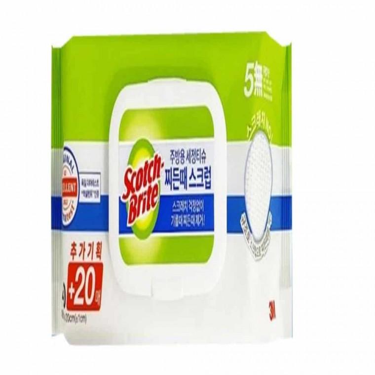 주방 세정티슈 60매 청소용물티슈 스텐클리너 주방후드청소 후드기름때제거 기름때세정제