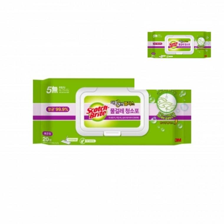 3M 물걸레 청소포 더블액션 표준형 20매 28x21cm 박스 12개입 대걸레 바닥청소 밀대걸레 물걸레밀대