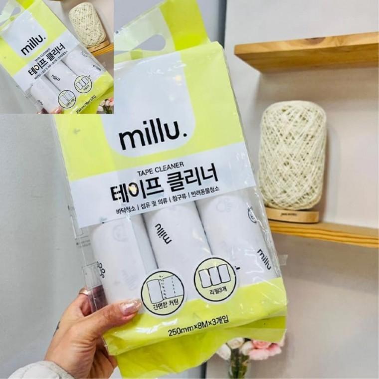 테이프 리필 3개입 250mmx8m 롤크리너 머리카락청소 개털제거 손청소기