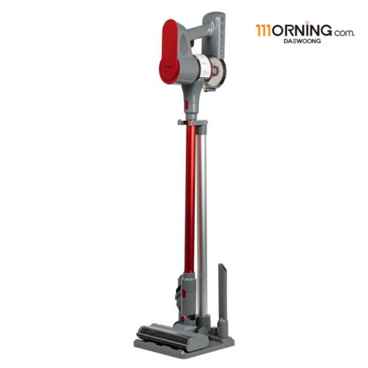 모닝컴DC1500RKP/레드 DC모터 무선청소기 경량 스틱형 2중필터 진공 청소기 거치대
