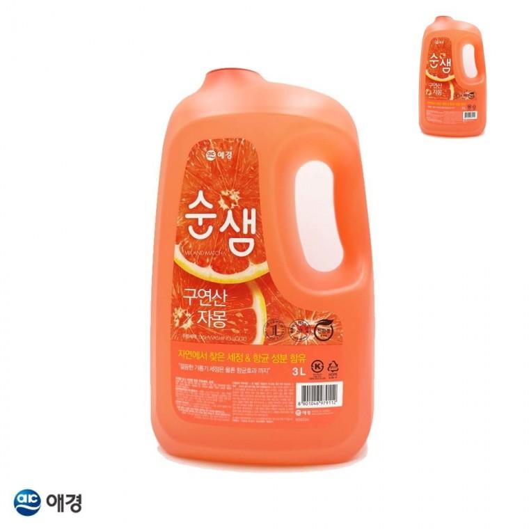 구연산세제 주방용세제 청소용구연산 청소세제 구연산대용량 구연산 자몽 주방세제 3L 용기 1EA