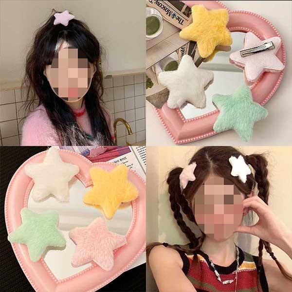 보들보들 부드러운 불가사리 밍크 퍼 별 악어 집게핀