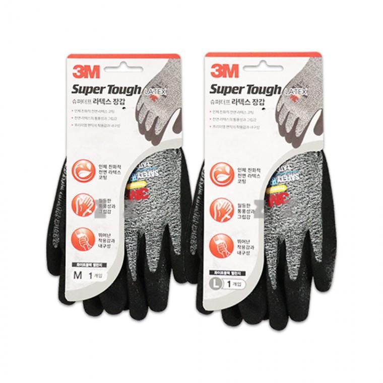 3M 슈퍼터프 라텍스 장갑-J/안전장갑/코팅장갑/산업현장/원예장갑/정밀작업/레져/캠핑/미끄럼방지/포장/작