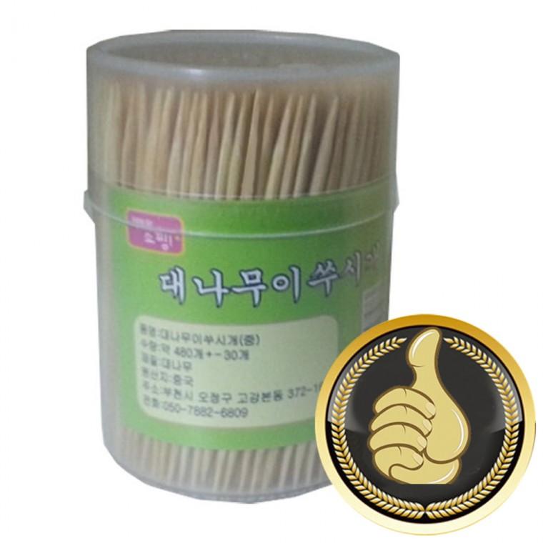 가는 대나무 이쑤시게 원통 10통