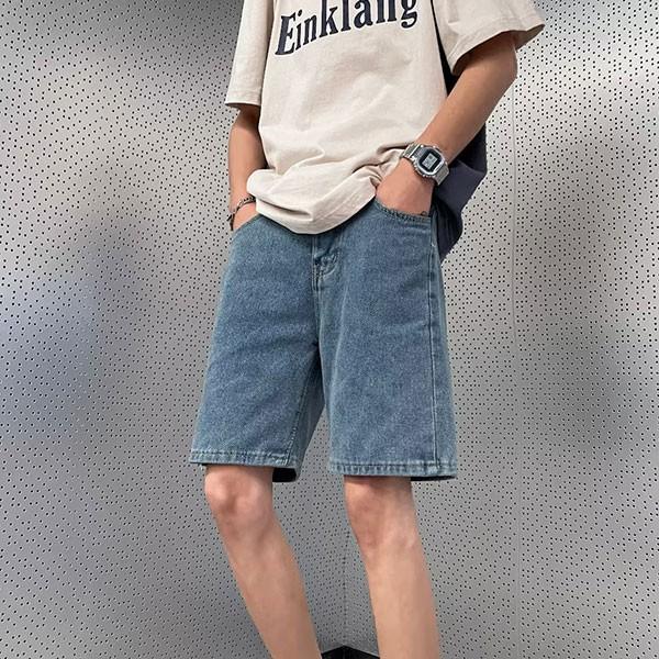 남성 1컬러 데일리 디자인 숏 데님 팬츠 INSUM09N