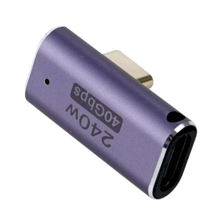 USB 4.0 TYPE C x2 젠더 상하좌우꺾임 240W 스마트폰 노트북 고속충전 40Gbps 데이터전송 어댑터