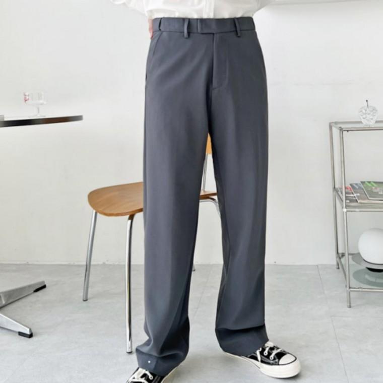 남성 데일리 캐주얼 밴딩 투버클 베이직 슬랙스 바지