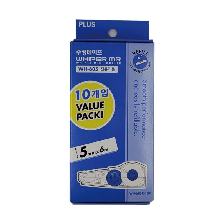 PLUS 수정테이프 리필 WH-605R-10P 5mmx6M 10개입 묶음