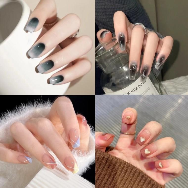 젤 네일 아트 A 셀프 네일케어 붙이는 젤 네일 스티커 패디큐어 네일팁 아트재료 세트