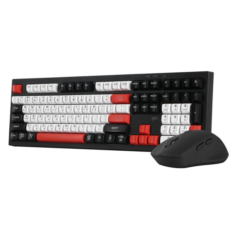 지클릭커 오피스프로 WMK50 사일런스 M 무소음 무선 블루투스 108 키보드 마우스 세트 (Poker)