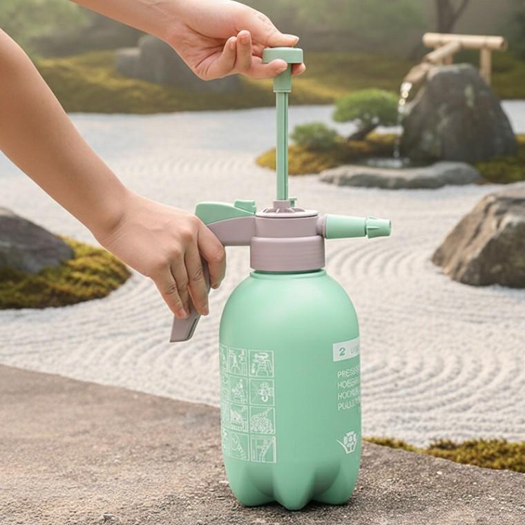 압축 분무기 2L 자동 분사 소독약 방역 세차 청소용