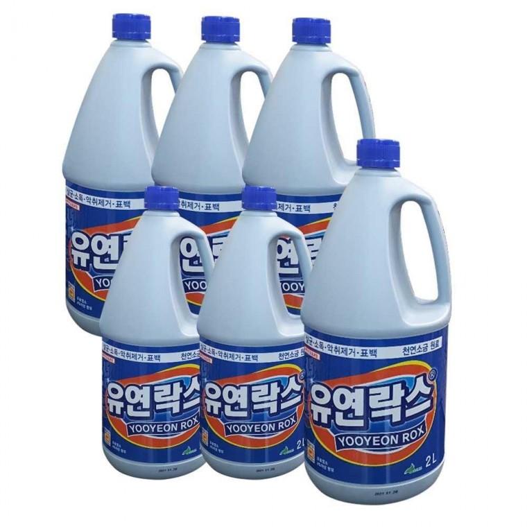 락스 2리터 6통 유연 손잡이 막락스 업소 청소