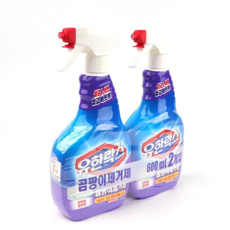 곰팡이제거제 유한락스 스프레이 600ml 2개 세제 청소 제거제 실리콘