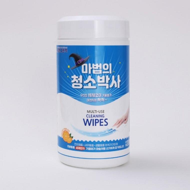 마법의청소박사 200매 원통형 다용도 클리너티슈 기름때 찌든때 세정용