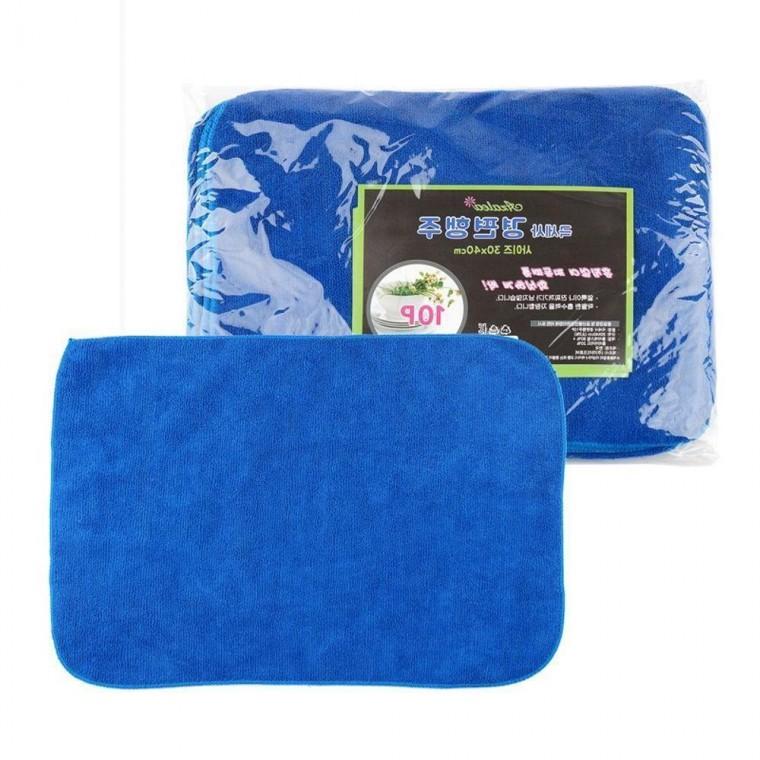 극세사 행주 청소 경편 30x40 블루 세차 10p
