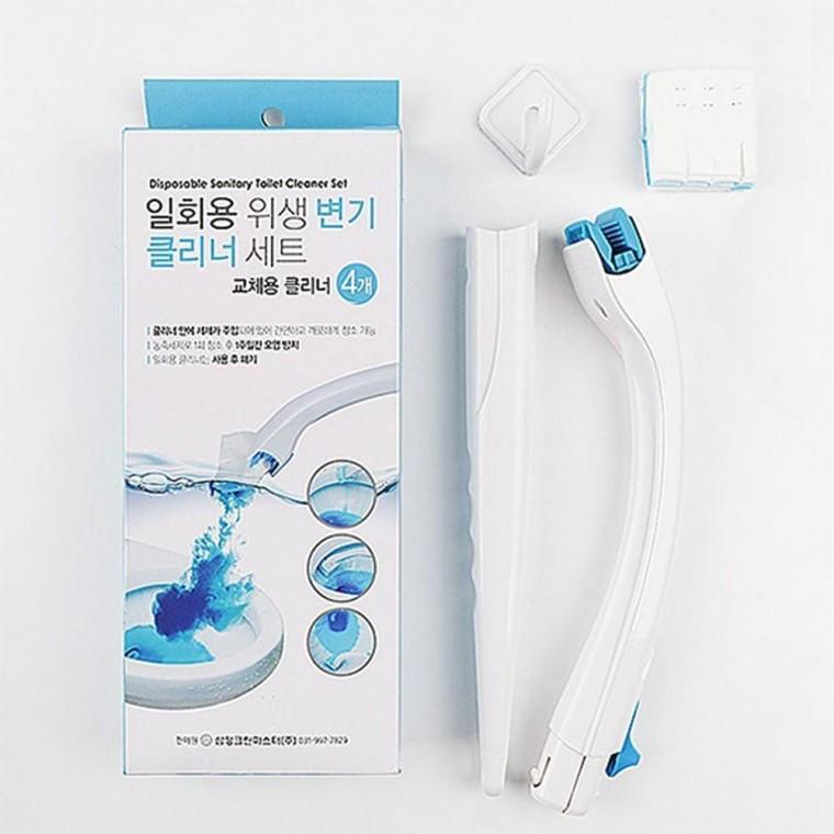 간편 욕실 청소 자연 분해 펄프 원터치 위생 변기 클리너 변기솔 펄프브 러쉬 변기브
