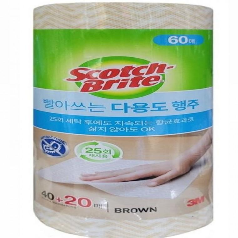 빨아쓰는 3M 다용도행주 롤 주방행주 다회용티슈 60매 3M 청소용품