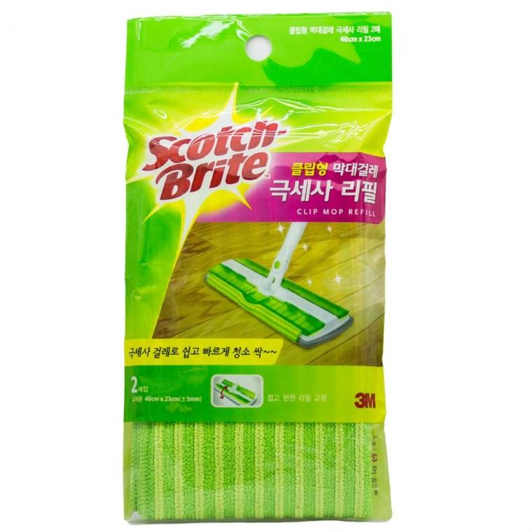 3M 클립형 막대 청소포 극세사 리필 2매입